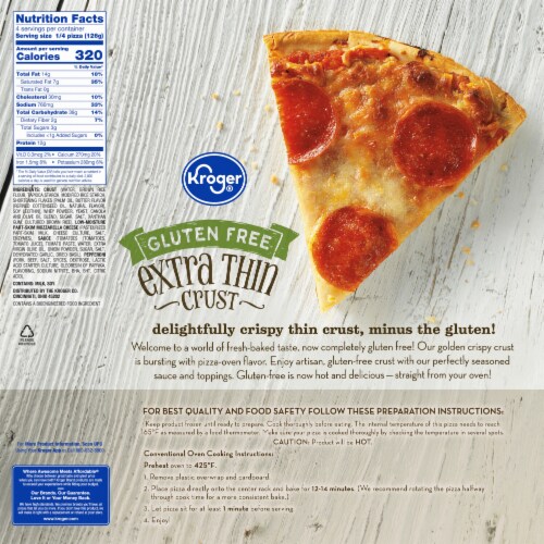 Kroger® Pepperoni Extra Thin Crust Gluten Free Frozen Pizza Perspective: left