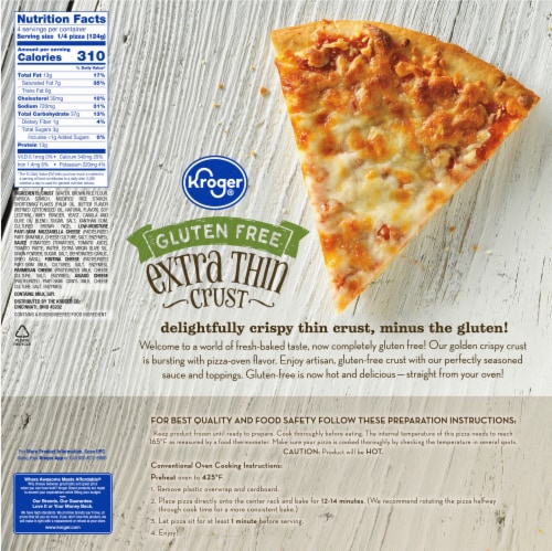 Kroger® Four Cheese Extra Thin Crust Gluten Free Frozen Pizza Perspective: left