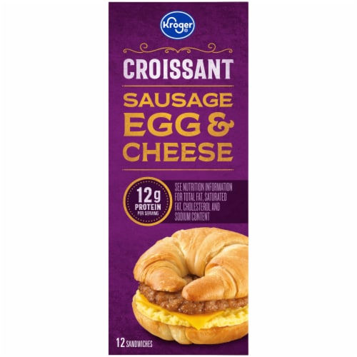 Kroger® Sausage Egg & Cheese Croissant Breakfast Sandwiches Perspective: left