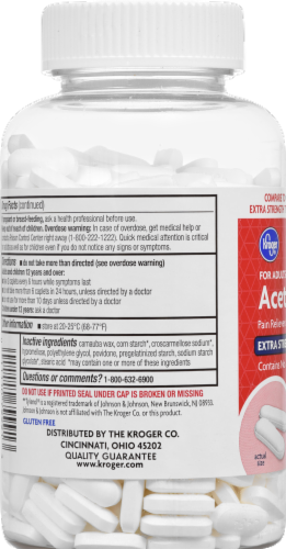 Kroger® Extra Strength Acetaminophen Pain Relief Caplets Perspective: left