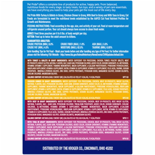 Pet Pride™ Wet Cat Food Pouches Variety Pack Perspective: left