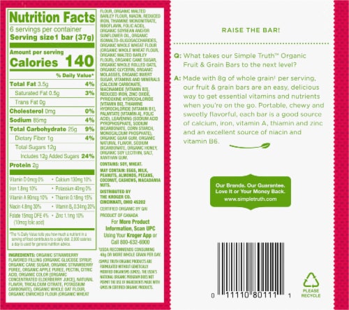 Simple Truth Organic™ Strawberry Fruit and Grain Bars Perspective: left