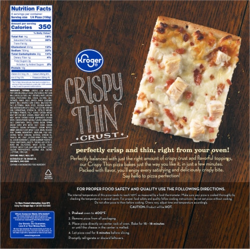 Kroger® Chicken Bacon Ranch Crispy Thin Crust Frozen Pizza Perspective: left