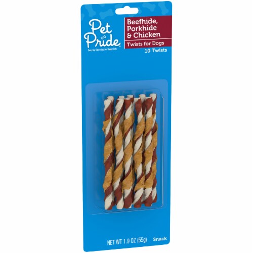 Pet Pride® Beefhide Porkhide and Chicken Twists for Dogs Perspective: left