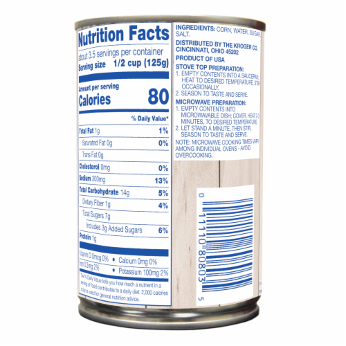 Kroger® Sweet Whole Kernel Canned Golden Corn Perspective: left