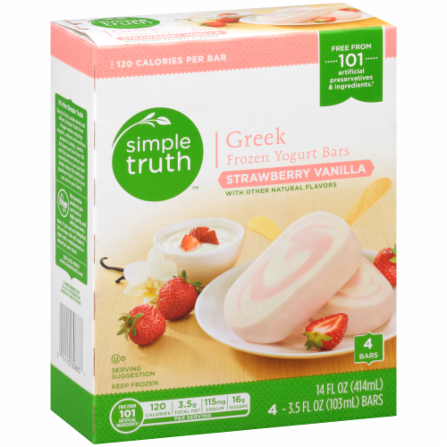 Simple Truth™ Strawberry Vanilla Frozen Greek Yogurt Bars Perspective: left