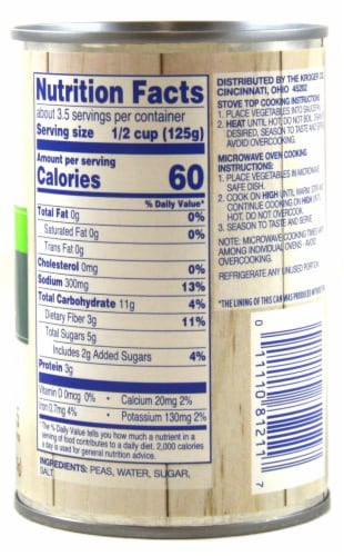 Kroger® Garden Variety Canned Sweet Peas Perspective: left
