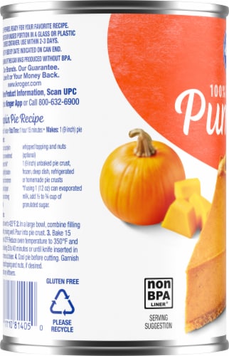 Kroger® 100% Pure Canned Pumpkin Puree Perspective: left