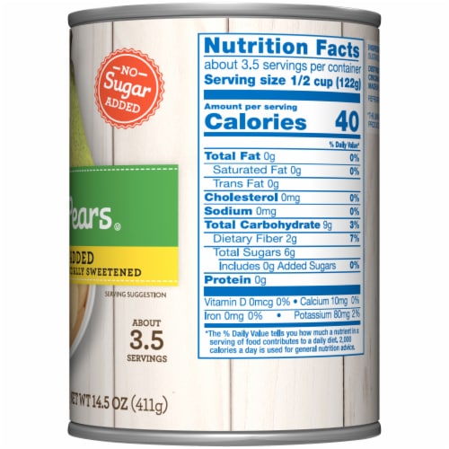 Kroger® No Sugar Added Sliced Pears Perspective: left