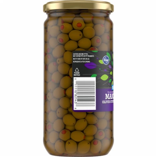 Kroger® Reduced Sodium Manzanilla Olives Stuffed with Pimiento Perspective: left