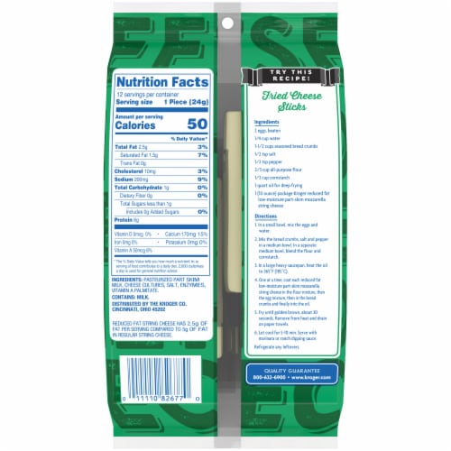 Kroger® Reduced Fat Mozzarella String Cheese Perspective: left