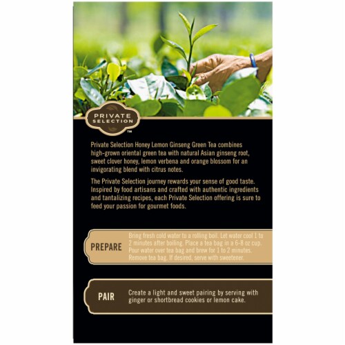 Private Selection™ Honey Lemon Ginseng Green Tea Bags Perspective: left