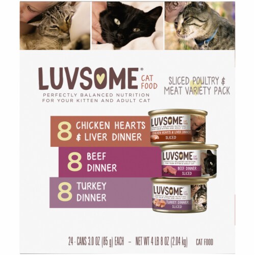 Luvsome™ Sliced Poultry & Meat Variety Pack Wet Cat Food Perspective: left