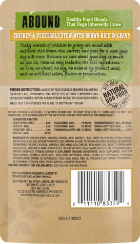 ABOUND® All Life Stages Wet Dog Food Chicken & Vegetable Stew with Brown Rice in Gravy Perspective: left