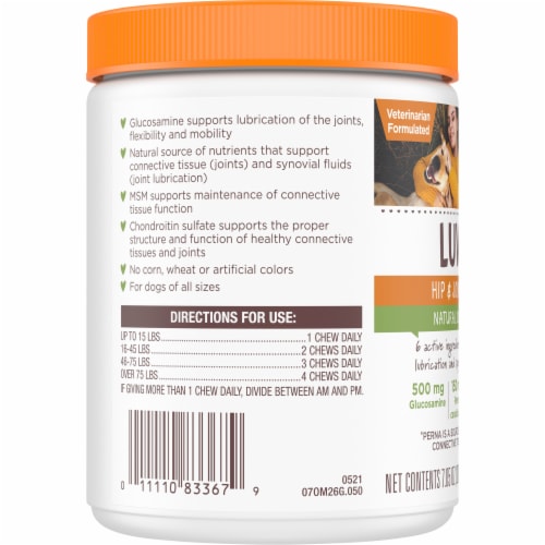 Luvsome® Hip & Joint Duck Flavor Chews Dog Supplements Perspective: left