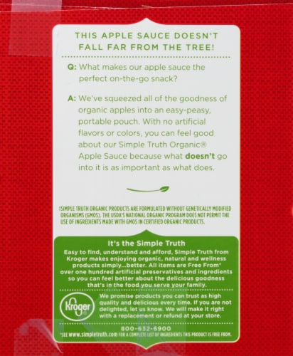 Simple Truth Organic® Applesauce Variety Pack BIG Deal! Perspective: left