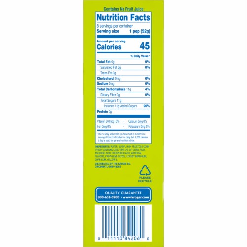 Kroger® Mighty Banana Ice Pops 8 Count Perspective: left
