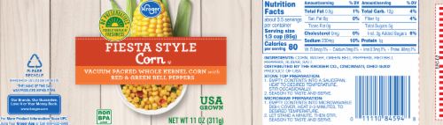 Kroger® Fiesta Style with Bell Peppers Whole Kernel Corn Perspective: left