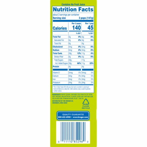 Kroger® Cherry Lemon Blue Raspberry Mighty Pops Perspective: left