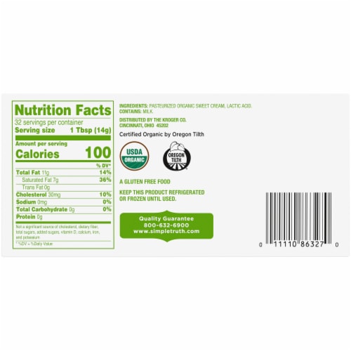 Simple Truth Organic™ Unsalted Butter Sticks Perspective: left
