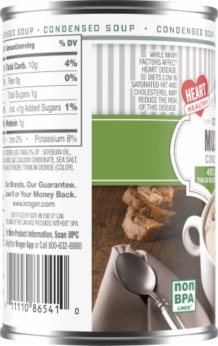 Kroger® Reduced Sodium Cream of Mushroom Condensed Soup Can Perspective: left