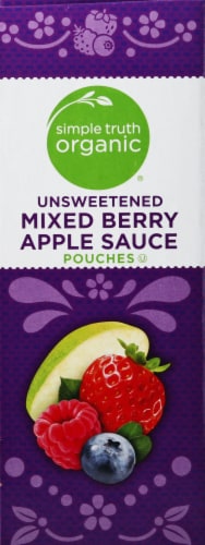 Simple Truth Organic® Unsweetened Mixed Berry Applesauce Pouches Perspective: left