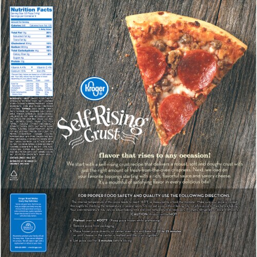 Kroger® Three Meat Self Rising Crust Frozen Pizza Perspective: left