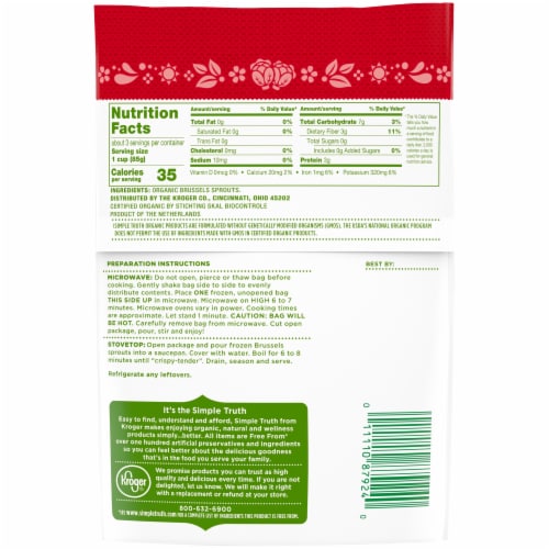 Simple Truth Organic® Frozen Brussels Sprouts Perspective: left