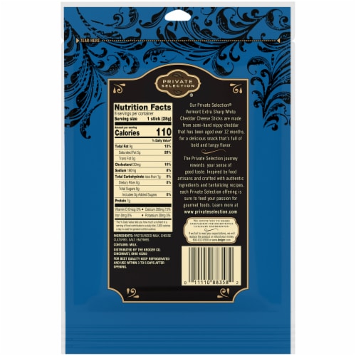 Private Selection® Vermont Extra Sharp White Cheddar Cheese Sticks Perspective: left