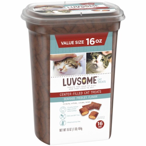 Luvsome® Seafood Medley Flavor Center-Filled Cat Treats Perspective: left