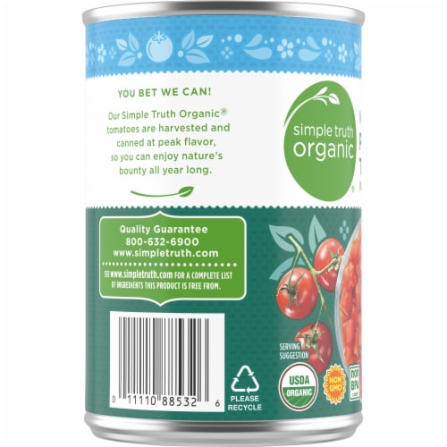 Simple Truth Organic™ No Salt Added Petite Diced Tomatoes Perspective: left