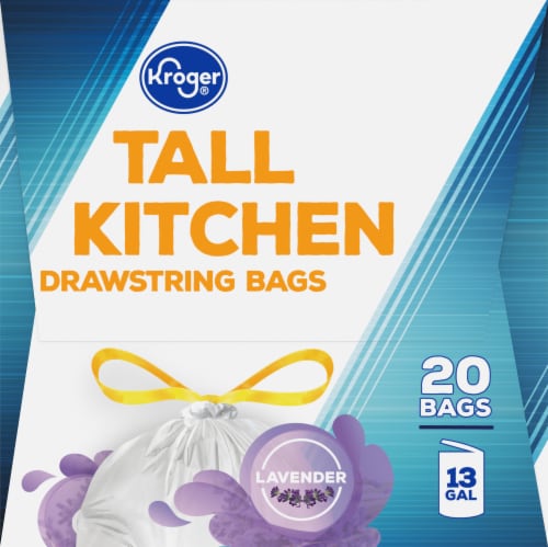 Kroger® Tall Kitchen Lavender Scented 13 Gallon Drawstring Bags Perspective: left