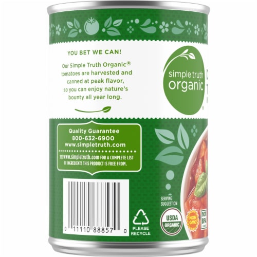 Simple Truth Organic® Diced Tomatoes in Tomato Juice Perspective: left