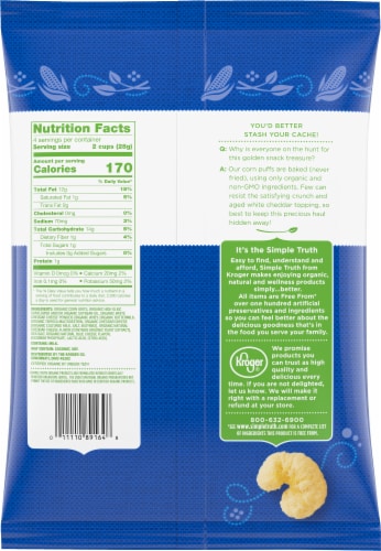 Simple Truth Organic® Aged White Cheddar Baked Puffs Chips Perspective: left