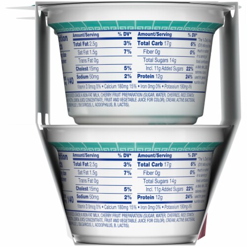 Kroger® Fruit on the Bottom Black Cherry Greek Lowfat Yogurt Perspective: left