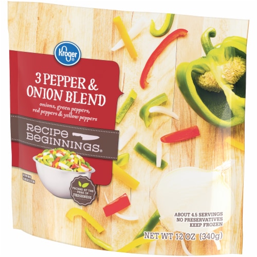 Kroger® Recipe Beginnings Frozen 3 Pepper & Onion Blend Perspective: left