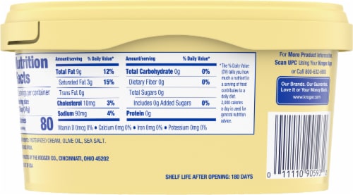 Kroger® Spreadable Butter with Olive Oil & Sea Salt Perspective: left