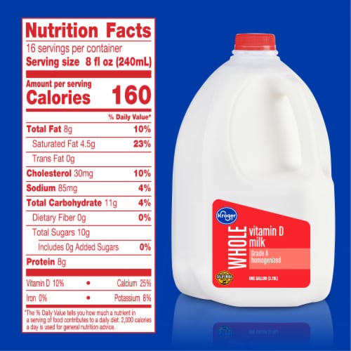 Kroger® Vitamin D Whole Milk Gallon Perspective: left