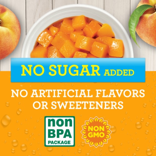 Kroger® No Sugar Added Yellow Cling Diced Peaches Fruit Snack Bowls Perspective: left