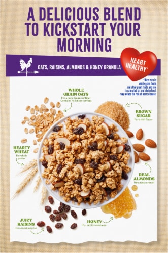Kroger® Oats, Raisins, Almonds & Honey Granola Cereal Perspective: left