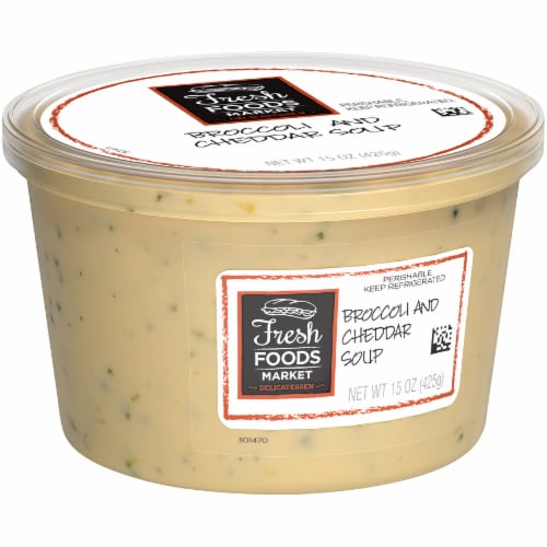 Fresh Foods Market Broccoli and Cheddar Soup Perspective: left