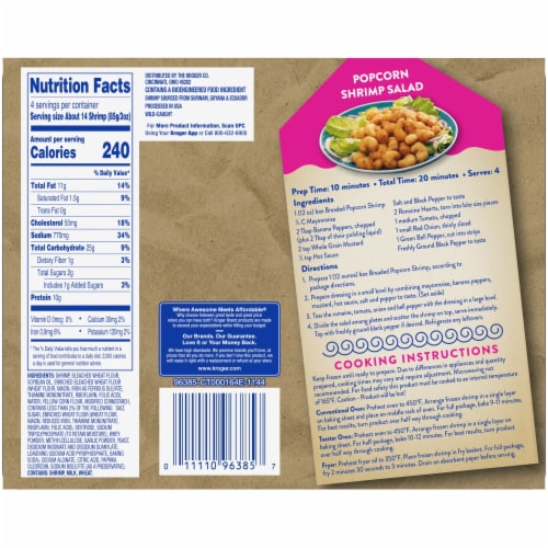 Kroger® Wild Caught Crunchy Popcorn Shrimp Frozen Perspective: left