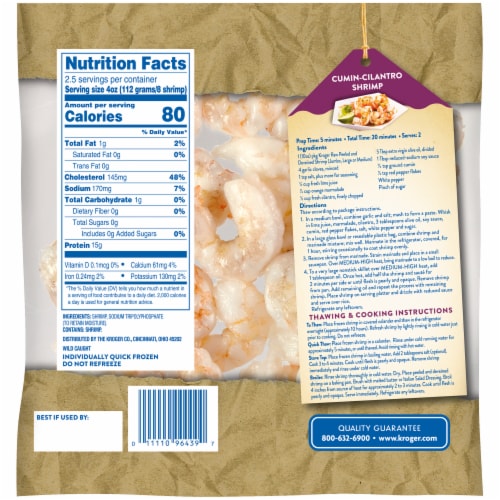 Kroger® Wild Caught Large Raw Shrimp Peeled & Deveined Tail Off Perspective: left