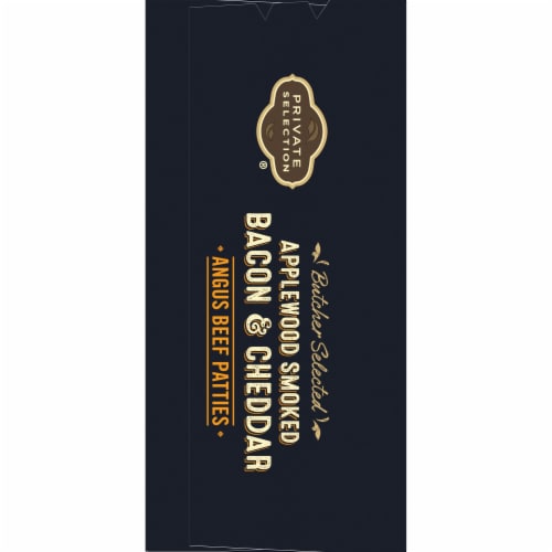 Private Selection® Applewood Smoked Bacon & Cheddar Angus Beef Patties Perspective: left