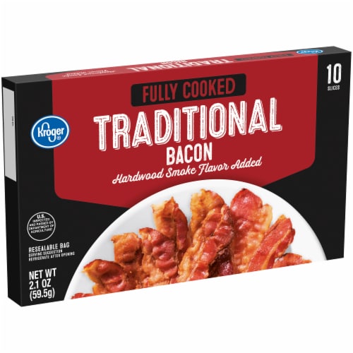 Kroger® Fully Cooked Hardwood Smoke Flavor Traditional Bacon Perspective: left