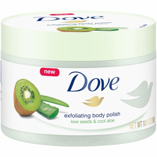 Dove Kiwi Seeds & Cool Aloe Exfoliating Body Scrub & Polish Perspective: left