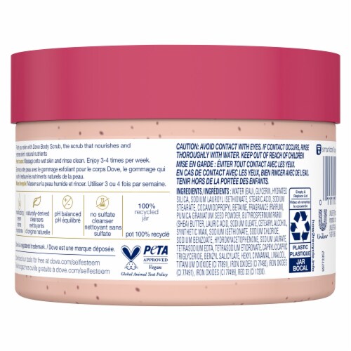 Dove Exfoliating Body Polish Pomegranate & Shea Butter Scrub Perspective: left