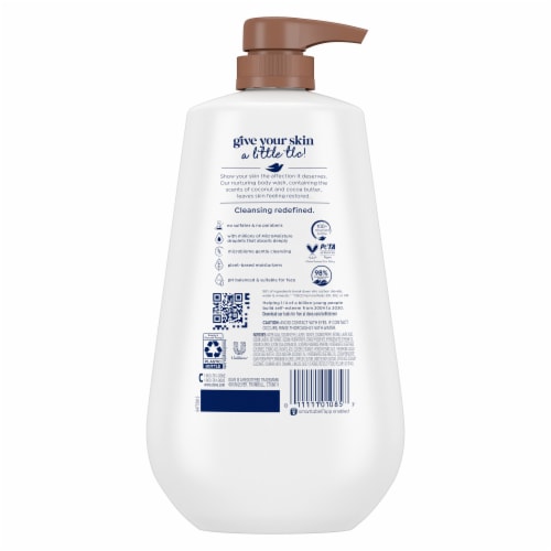Dove Restoring Coconut & Cocoa Butter Body Wash with Pump Perspective: left