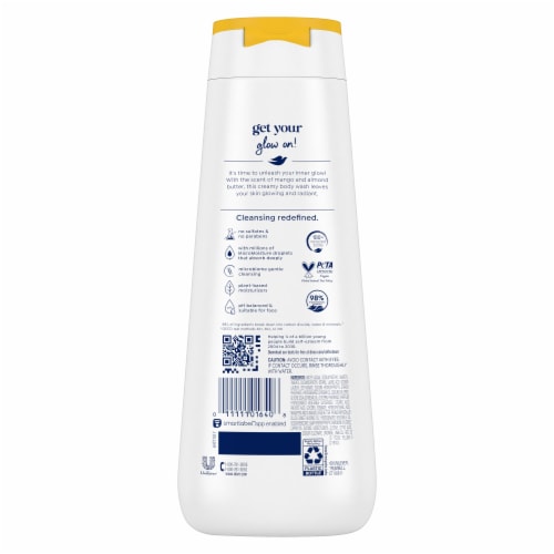 Dove Glowing Mango & Almond Butter Body Wash Perspective: left