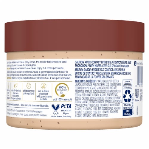 Dove Exfoliating Body Scrub Polish Brown Sugar & Coconut Butter Perspective: left